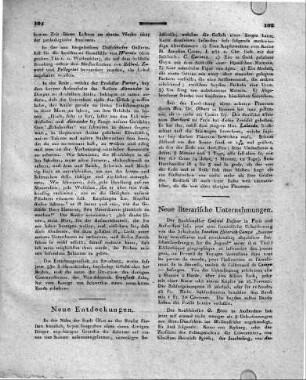 Neue literarische Unternehmungen.
