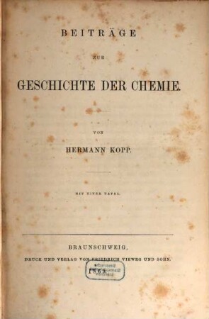 Beiträge zur Geschichte der Chemie, [1]/2
