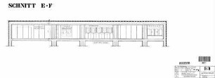 Stuttgart Schwabstraße: Fußgängergeschoß S-Bahn - Querschnitt E-F Personentunnel
