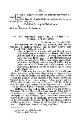 Wissenschaftliche Vorbildung der Apotheker-Lehrlinge und Gehülfen : [III. Gymnasien und Real-Schulen]