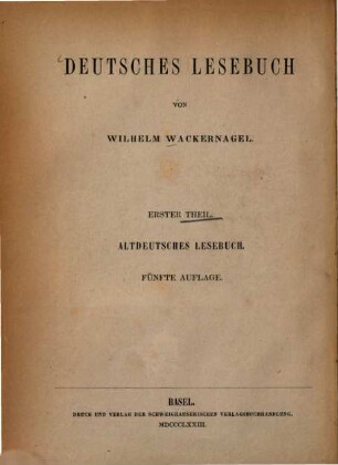 Altdeutsches Lesebuch