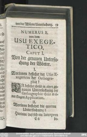 Numerus II. von dem Usu Exegetico.