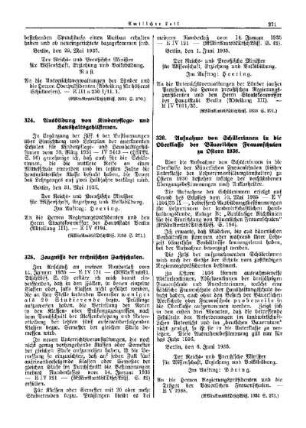 Aufnahme von Schülerinnen in die Oberklasse der Bäuerlichen Frauenschulen zu Ostern 1936 : [Erziehung] ; [Amtliche Erlasse] ; [Amtlicher Teil]