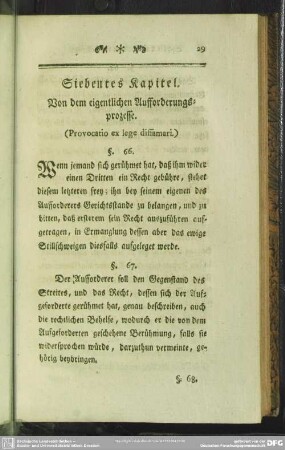 Siebentes Kapitel. Von dem eigentlichen Aufforderungsprozesse. (Provocatio ex lege diffamari.)