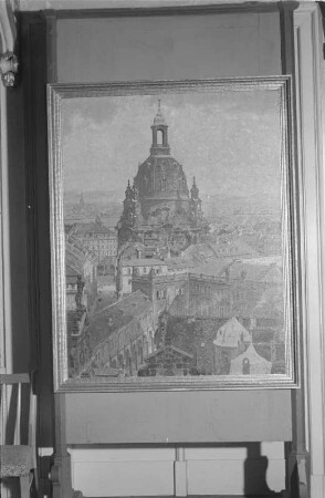 Dresden mit Frauenkirche : Dresden mit Frauenkirche. Öl. um 1940