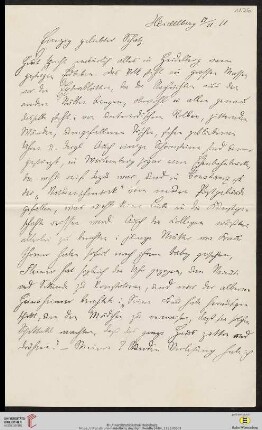 Heid. Hs. 3484,1126: Brief von Eberhard Gothein an Marie Luise Gothein