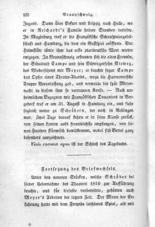 Fortsetzung des Briefwechsels.