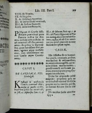 Caput I. De Cardiaca, Vel Cardialgiâ.