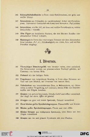 I. Diverses (Nr. 351-615)