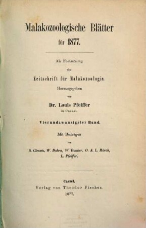 Malakozoologische Blätter. 24, 24. 1877