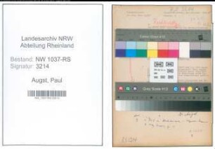 Entnazifizierung Paul Augst , geb. 25.03.1898 (Verm.Rat)