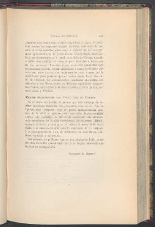 "Cantos de juventud" por Angel Diez de Medina