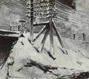 Telegraphenstangen im Schnee