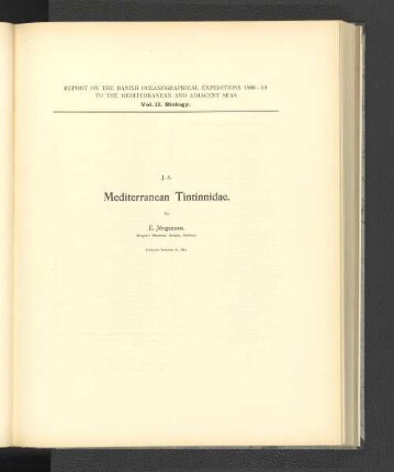 J. 3. Mediterranean Tintinnidae.