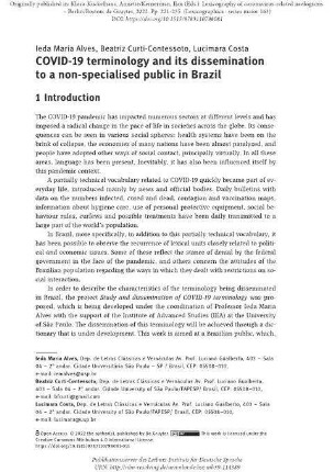 COVID-19 terminology and its dissemination to a non-specialised public in Brazil