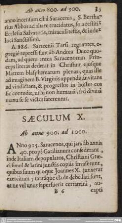 Saeculum X. Ab anno 900. ad 1000