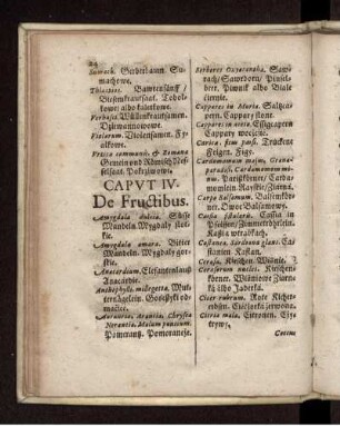 Caput IV. De Fructibus