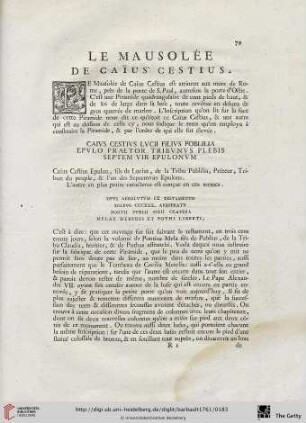 Le Mausolée de Caïus Cestius