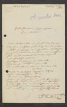 Brief von Franz Peter Sonnleitner an Unbekannt