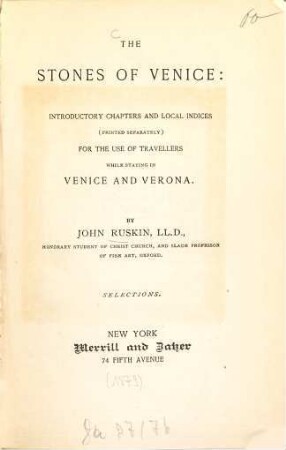 The stones of Venice