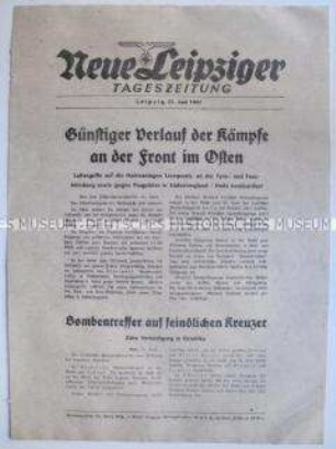 Extrablatt der "Neuen Leipziger Tageszeitung" zum Kriegsverlauf an der Ostfront