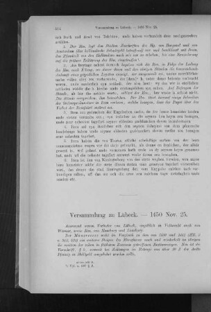 Versammlung zu Lübeck. - 1450 Nov. 25.