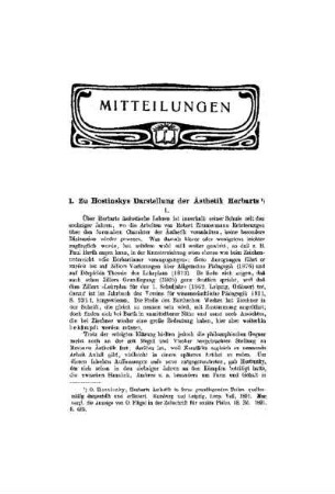 Zu Hostinskys Darstellung der Ästhetik Herbarts