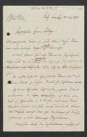 Brief von Johann Müller an Unbekannt