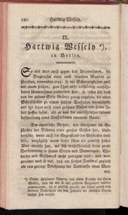 IX. Hartwig Wessely, in Berlin.