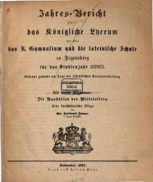 Jahres-Bericht. 1870/71 (1871)