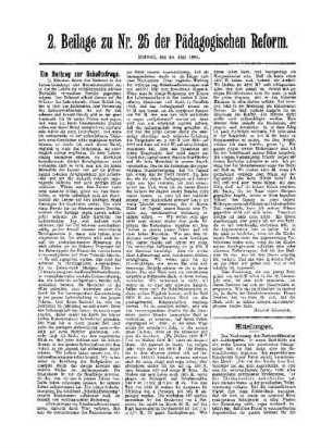 Ein Beitrag zur Gehaltsfrage : 2. Beilage zu Nr. 25 der Pädagogischen Reform