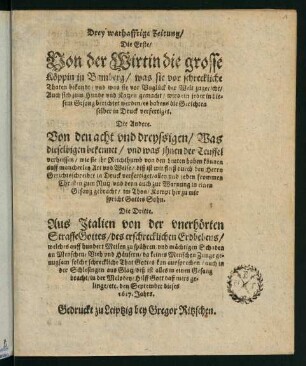 1r-4v, Drey warhafftige Zeitung