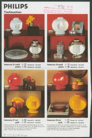 Philips Tischleuchte „Valencia 01“ und „Valencia 02“