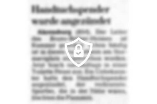 Handtuchspender angezündet