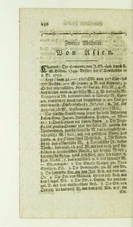 Zweiter Abschnitt. Von Asien