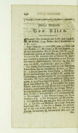 Zweiter Abschnitt. Von Asien