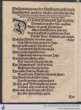 Weissagungen von der künftigen zerstörung Deutschlandes...