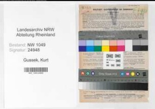 Entnazifizierung Kurt Gussek , geb. 08.05.1901 (Steuerinspektor)