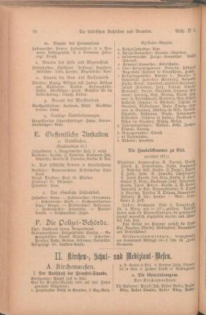 II. Kirchen-, Schul- und Medizinal-Wesen.
