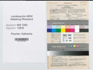 Entnazifizierung Katharina Pourrier, geb. 18.03.1904 (Bankangest.)