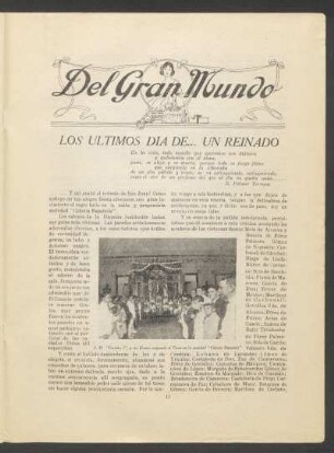 Del gran mundo : Los últimos día de... un reinado
