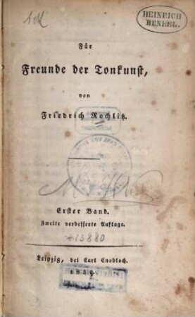 Für Freunde der Tonkunst, 1