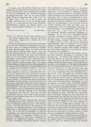 391-393 [Rezension] Feine, Paul, Theologie des Neuen Testaments