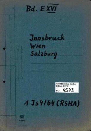 Ermittlungsverfahren gegen Bernhard Baatz (*19.11.1910) u.a. wegen Mordes, Beteiligung an der sogenannten Sonderbehandlung von 317 polnischen Zivilarbeitern und Ostarbeitern in den Jahren 1940 bis 1943 als Leiter der Referate IV D 2 (Polenreferat) und IV D (ausländische Arbeiter) des Reichssicherheitshauptamts (RSHA)