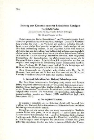 Beitrag zur Kenntnis unserer heimischen Rotalgen