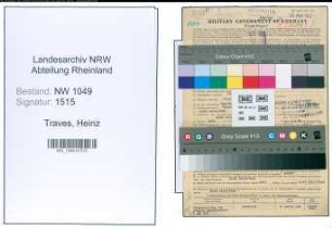 Entnazifizierung Heinz Traves , geb. 27.04.1908 (Kaufmaennischer Angestellter)