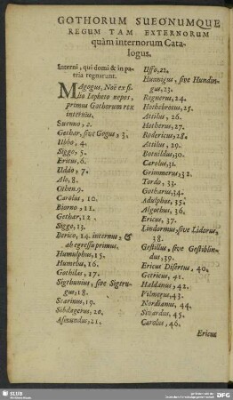 Gothorum Sueonumque Regum Tam Externorum quam internorum Catalogus