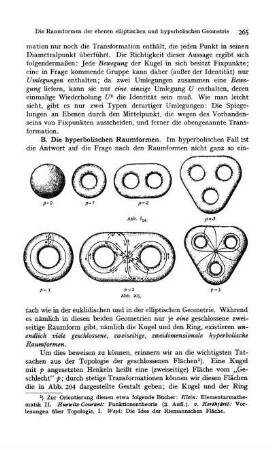 B. Die hyperbolischen Raumformen.