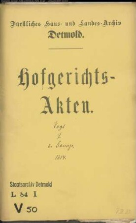 Vogt, Christoph gegen Hans von Donop - Schuldforderung