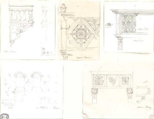Lange, Ludwig; Lange - Archiv: VI.1 Renaissance in Italien (vorw. Details) - u. a. Schloss zu Ferarra, Corso in Verona, Balkon in Florenz (Details)